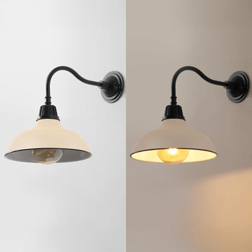Aurora 12.25" Farmhouse Industrial Indoor/Outdoor Iron LED Gooseneck Arm Outdoor Sconce